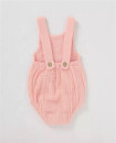 Super Cute Snap Crotch Muslin Suspenders Baby Girls Romper Organic Cotton